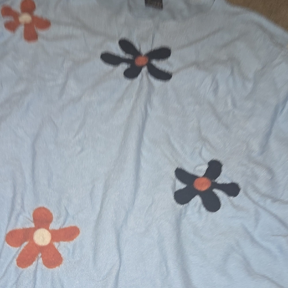 Aaeda Sweater Floral Blue Shirt XL Top